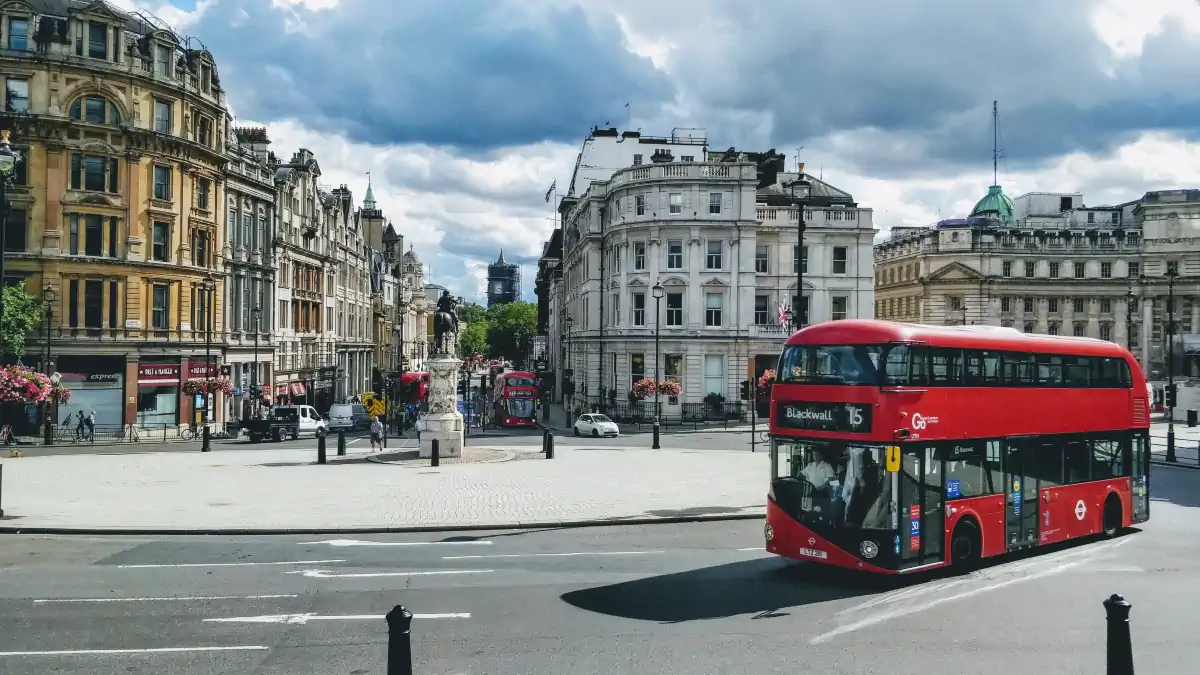 London Bus in Trafalgar Square