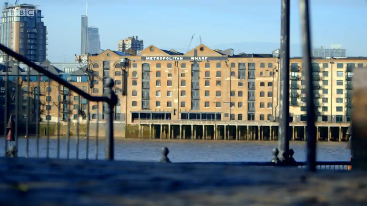 The Great British Sewing Bee Season Two - Metropolitan Wharf - view from across the river