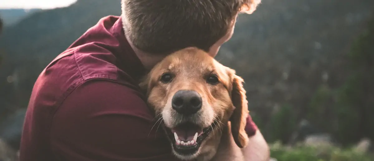 Man with his faithful dog