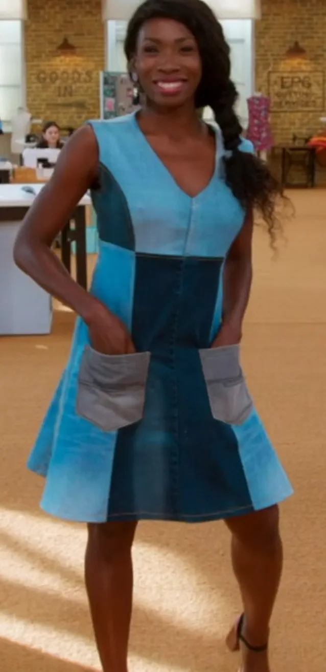 Denim Jeans transformed into a made-to-measure dress