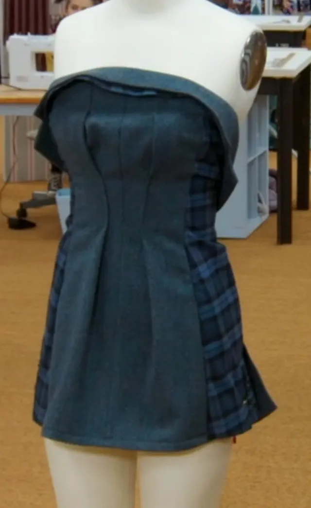 Dress made by upcycling a blazer