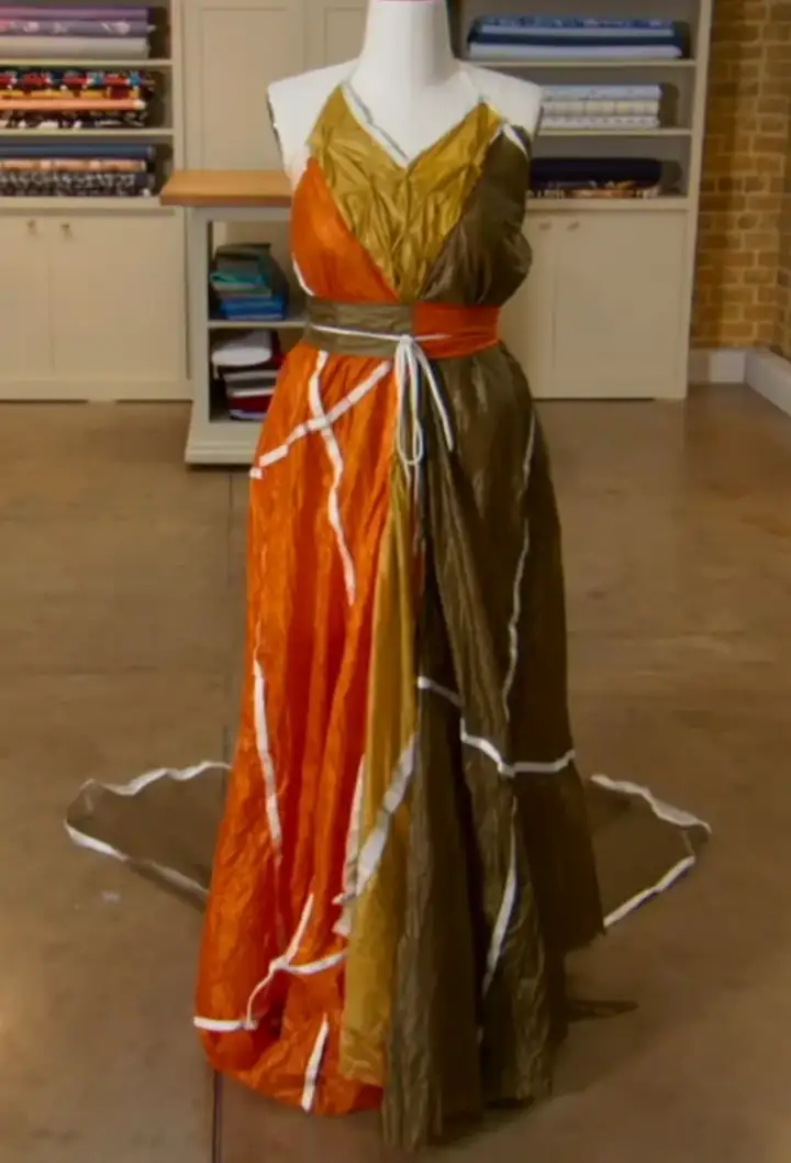 Dress made from a parachute