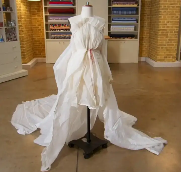 Wedding dress made from a parachute