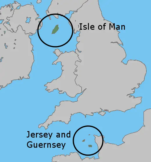 Crown Dependencies not part of the United Kingdom