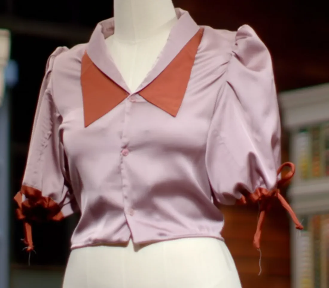 1930s style blouse created from upcycling men's shirts, by Man Yee