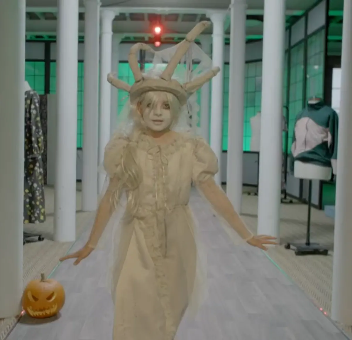 Debra's Miss Haversham Halloween outfit - S8E5 Garment of the Week