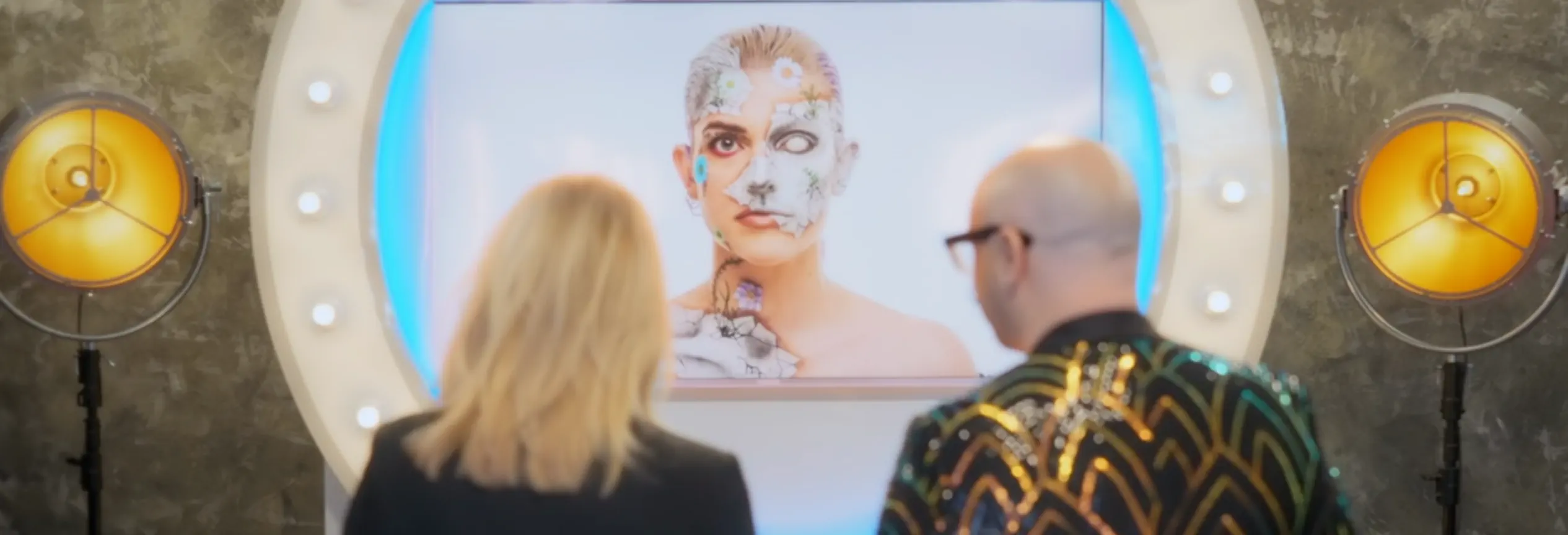 Judges examining make-up images