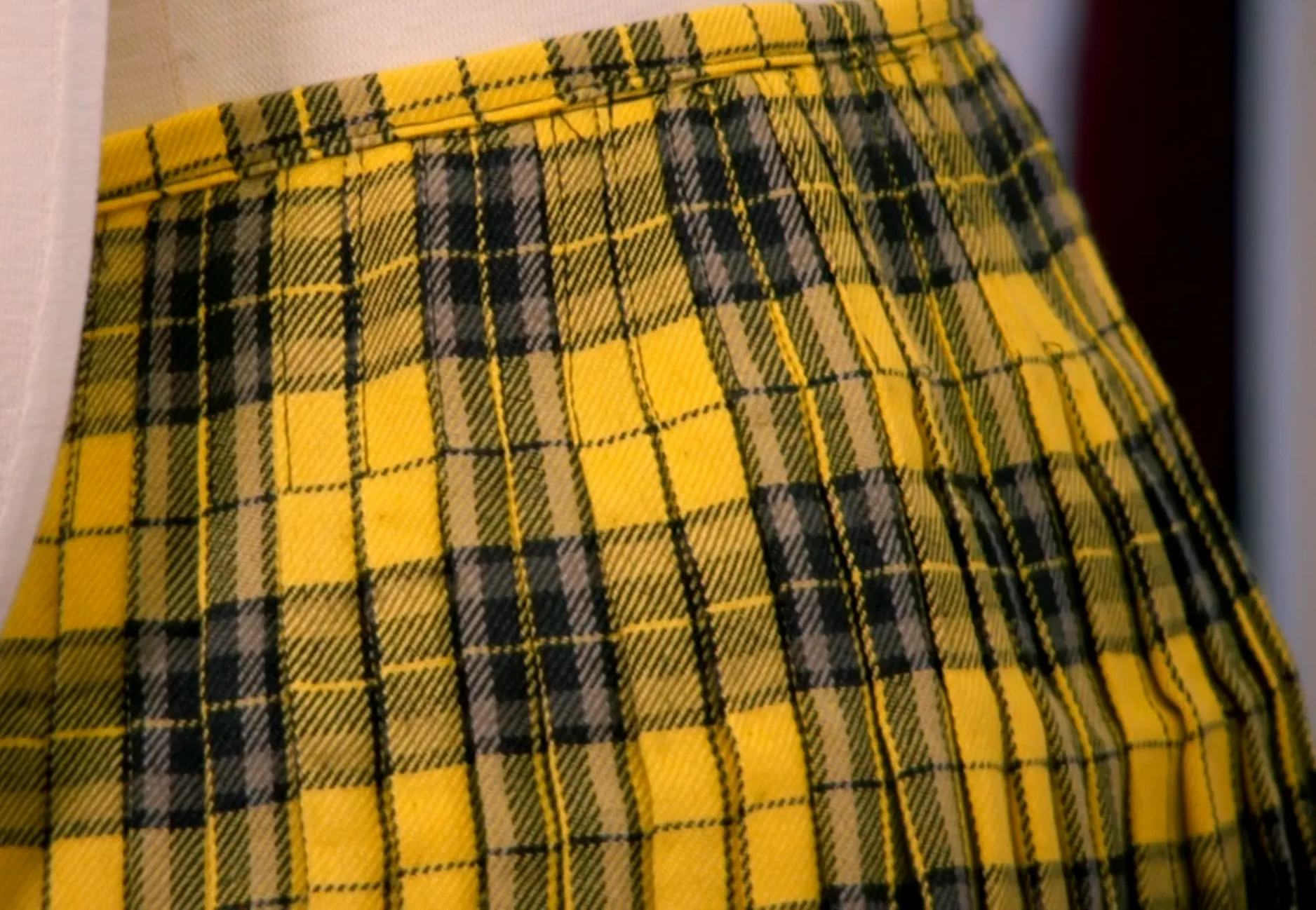 Boy's kilt rear pleat detail view, by Clare